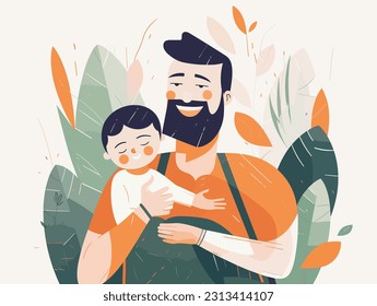 Flat color illustrations for Father's Day	