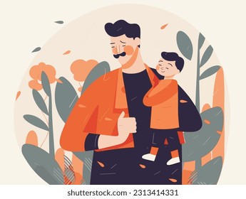 Flat color illustrations for Father's Day	