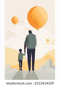 Flat color illustrations for Father's Day	