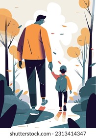 Flat color illustrations for Father's Day	