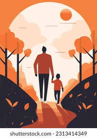 Flat color illustrations for Father's Day	
