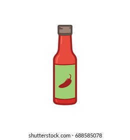 Flat color jalapeno sauce icon