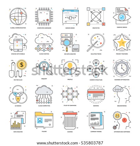 Flat Color Line Icons 18