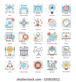 Flat Color Line Icons 2