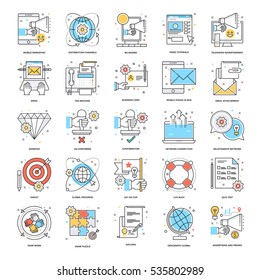 Flat Color Line Icons 4