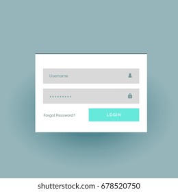 flat color login form ui template in white