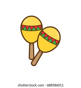 Flat color Maracas icon, musical instrument