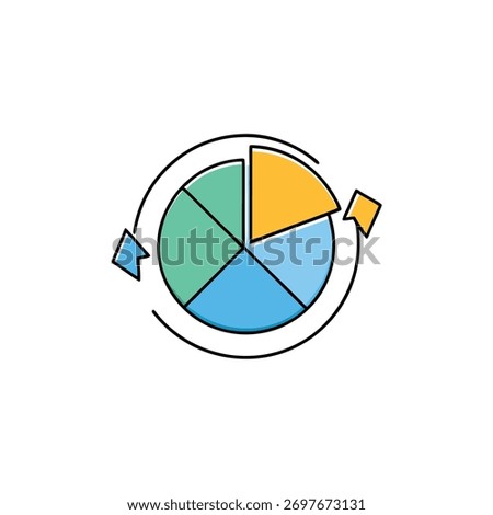flat color marketing strategy icon vector art illustration