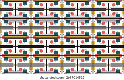 Flaches, minimalistisches Muster mit abstrakten Vektorformen