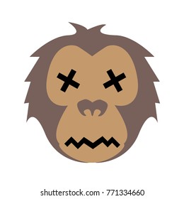 Flat color monkey dead icon