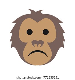 Flat color monkey sad icon