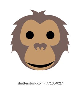 Flat color monkey smile icon