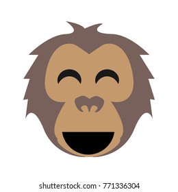 Flat color monkey smile icon