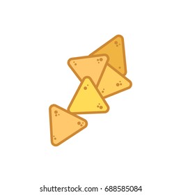 Flat Color Nachos Chips Icon