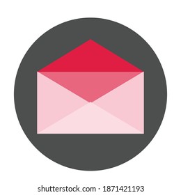Sobre abierto de color plano sobre fondo oscuro. Totalmente editable. Libre de regalías.