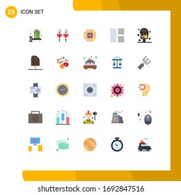 Flat Color Pack of 25 Universal Symbols of ice; layout; chip; image; collage Editable Vector Design Elements