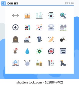 Flat Color Pack of 25 Universal Symbols of pill; medication; solution; drug; health Editable Vector Design Elements