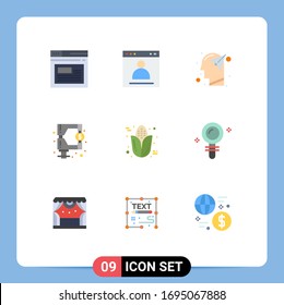 Flat Color Pack of 9 Universal Symbols of tax; market; profile; funds; mind Editable Vector Design Elements