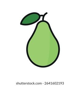 Flat color pear symbol, perfect for wellness content or recipe visuals.

