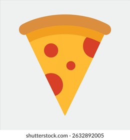 comida de pizza de pepperoni de cor plana