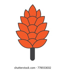 Flat color pine cone icon