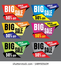 Flat Color Price Flash Vectors