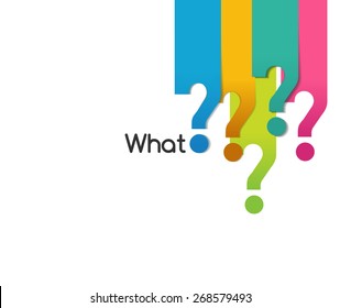 Flat Color Question Symbol Of What When Where Why Who How, Question Mark Sign  - Vector Eps10