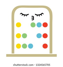 flat color retro cartoon of a abacus