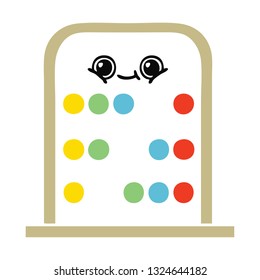 dibujo retro a color plano de un ábaco