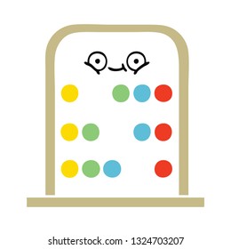 dibujo retro a color plano de un ábaco
