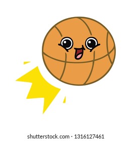 flat color retro cartoon of a basketball