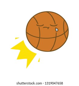 flat color retro cartoon of a basketball