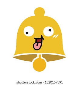 flat color retro cartoon of a bell