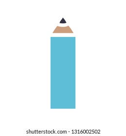flat color retro cartoon of a blue pencil