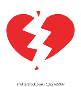 flat color retro cartoon of a broken heart