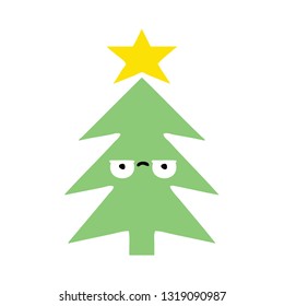 flat color retro cartoon of a christmas tree