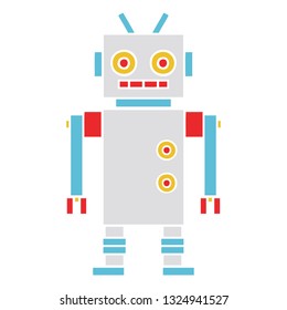 flat color retro cartoon of a dancing robot
