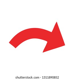 flat color retro cartoon of a directional arrow