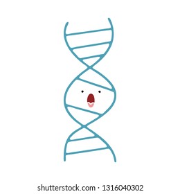 flat color retro cartoon of a DNA strand