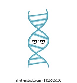 flat color retro cartoon of a DNA strand