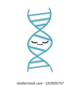 flat color retro cartoon of a DNA strand