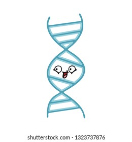 flat color retro cartoon of a DNA strand