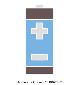 flacher Retro-Cartoon einer elektrischen Batterie
