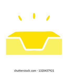 flat color retro cartoon of a empty tray
