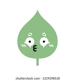 flat color retro cartoon of a expressional leaf