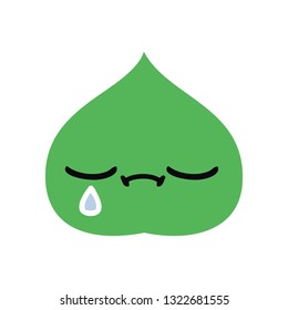 flat color retro cartoon of a expressional leaf