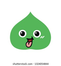 flat color retro cartoon of a expressional leaf