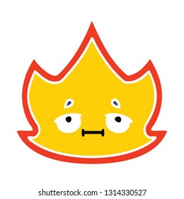flat color retro cartoon of a fire