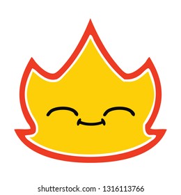 flat color retro cartoon of a fire