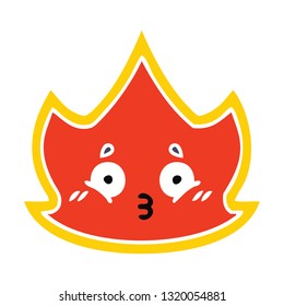 flat color retro cartoon of a fire